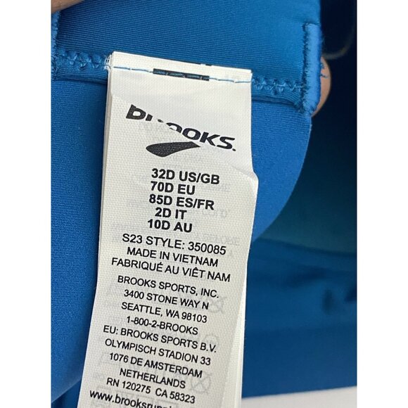 Brooks 32D Dare Racerback Run 2.0 Sports Bra Lagoon Speckle Print Sweat Wicking - Picture 8 of 10